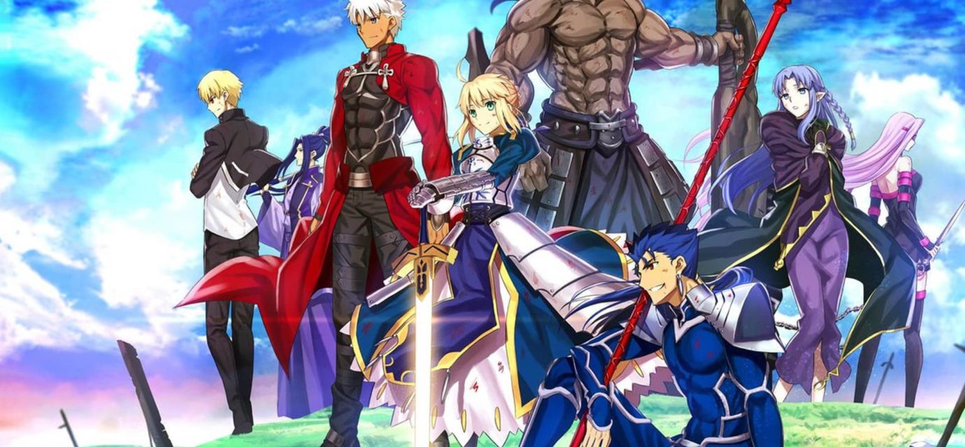 Illustration regroupant tous les Servants de la série Fate/stay night, personnages emblématiques de l’univers Fate.