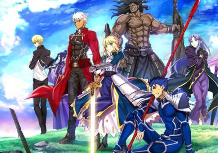 Illustration regroupant tous les Servants de la série Fate/stay night, personnages emblématiques de l’univers Fate.