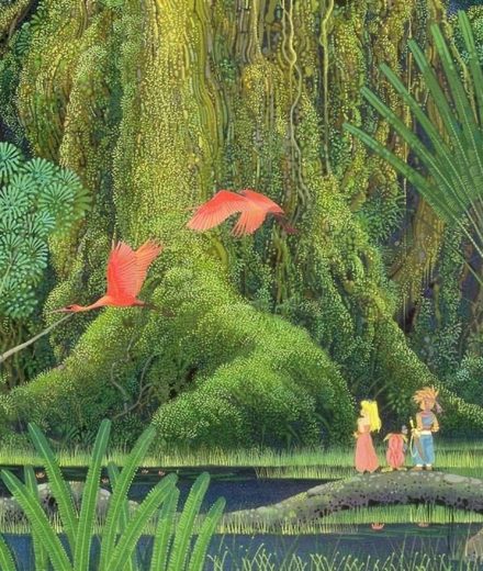 Secret of Mana: the seed that awakened my love for JRPGs Illustration de Secret of Mana (Seiken Densetsu 2) montrant les trois personnages principaux devant l’Arbre Mana.