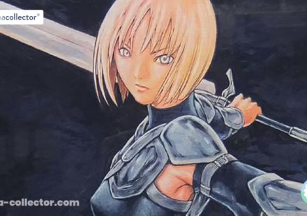 CLAYMORE 複製原画 Jump SQ – Illustration de Claire avec son épée levée, reproduction officielle encadrée publiée par Shueisha en 2010.