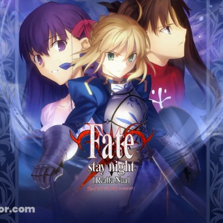 Illustration de Saber, Sakura Matou et Rin Tohsaka par ufotable pour Fate/stay night Realta Nua.