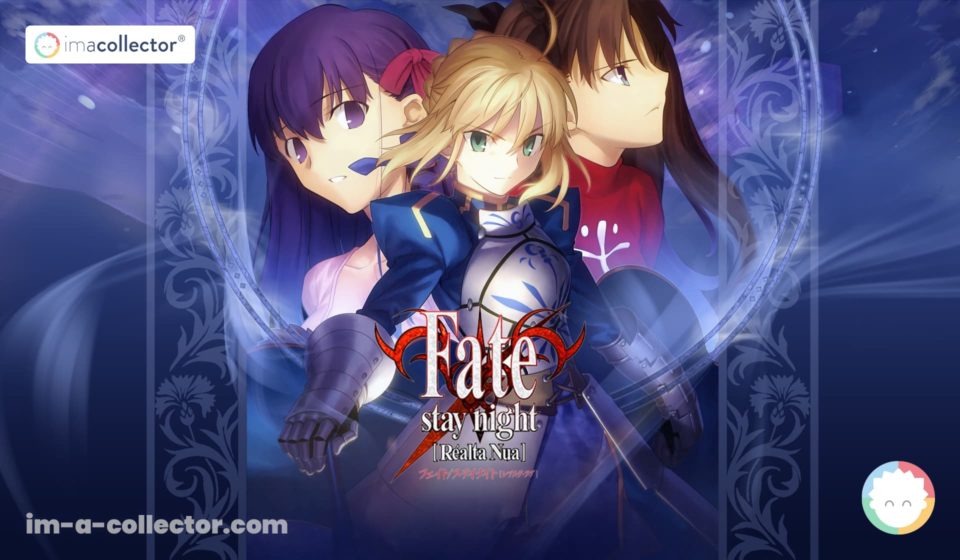 Illustration de Saber, Sakura Matou et Rin Tohsaka par ufotable pour Fate/stay night Realta Nua.