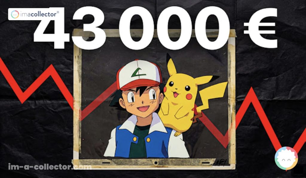 Miniature de la vidéo YouTube de Nicolas Delage montrant Sacha et Pikachu de Pokémon avec un prix affiché de 43 000 euros