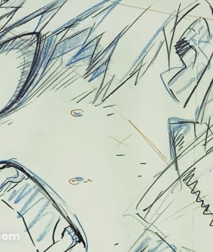 Reproduction de genga de Katsuki Bakugo de profil, issue du DVD vol. 1 édition limitée de My Hero Academia