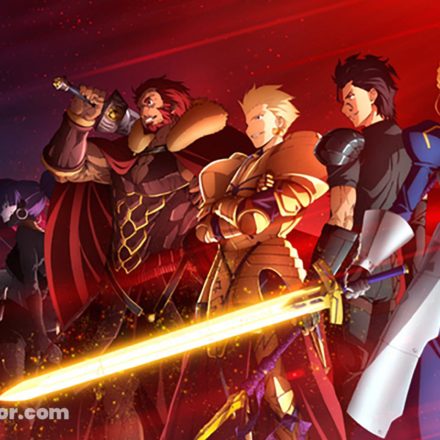 Key visual for the official B4 reproduction from the 1st anniversary of Fate/Zero [Next Encounter], featuring Saber, Lancer, Archer, Rider, Berserker, Assassin, and a Master.