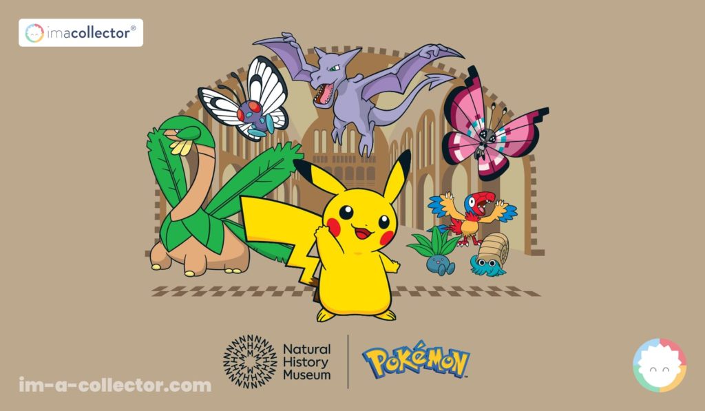 Affiche illustrée de la collaboration Pokémon x Natural History Museum autour du thème Pokécology.
