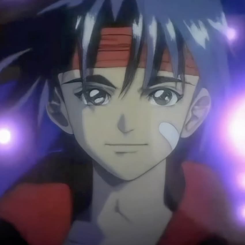 Rudy Roughknight in an animated sequence from the opening of Wild Arms on PlayStation.