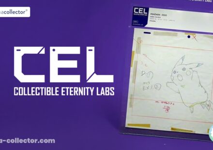 Visuel de couverture sur Collectible Eternity Labs (CEL) avec son logo et un dessin de production Pokémon représentant Pikachu.