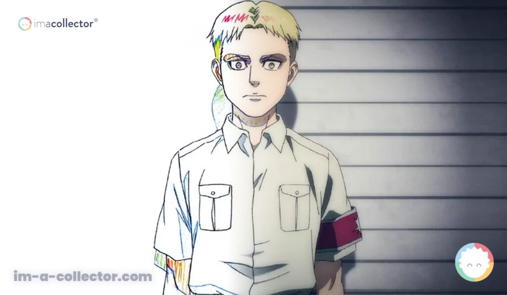 Genga et plan final de Reiner Braun en uniforme militaire de Mahr dans Attack on Titan: The Final Season.